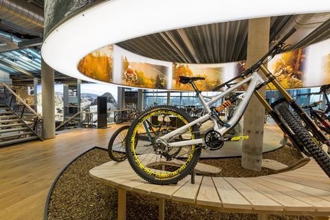 The shop has been divided into a series of zones